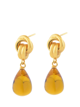 John Lewis Shyla Chunky Knot Stone Drop Earrings Citrine Gold- Buy online at McGrocer