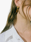 Shyla chunky knot stone drop earrings Citrine Gold (British brand)