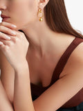 Shyla Layla pearl drop hoop earrings gold 4cm, imported from the UK