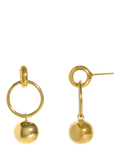 Shyla Layla pearl drop hoop earrings gold 4cm, imported from the UK