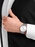 Mondaine Doppio men's watch 41mm silver mesh strap - British product