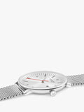 Mondaine Doppio men's watch 41mm silver mesh strap - British product