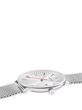 Mondaine Doppio men's watch 41mm silver mesh strap - British product