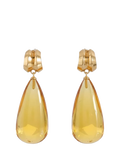 Shyla Lucille drop earrings gold plated glass pendant - British product
