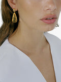 Shyla Lucille drop earrings gold plated glass pendant - British product