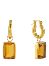 John Lewis Shyla Sorrento Square Pendant Huggie Hoop Earrings Citrine Gold- Buy online at McGrocer