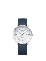 John Lewis Mondaine Men's Doppio 41mm Solar Date Vegan Strap Watch, Blue- Buy online at McGrocer