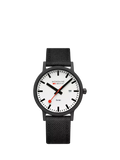 Mondaine Essence Solar watch men's 41mm black nylon strap, imported from the UK