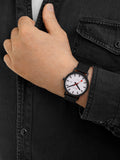 Mondaine Essence Solar watch men's 41mm black nylon strap, imported from the UK