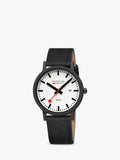 Mondaine Essence Solar watch men's 41mm black nylon strap, imported from the UK