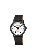 Mondaine Essence Solar watch men's 41mm black nylon strap, imported from the UK