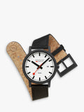 Mondaine Essence Solar watch men's 41mm black nylon strap, imported from the UK