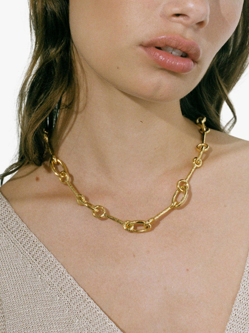 Shyla gold plated interlock necklace 44cm, imported from the UK