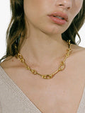 Shyla gold plated interlock necklace 44cm, imported from the UK