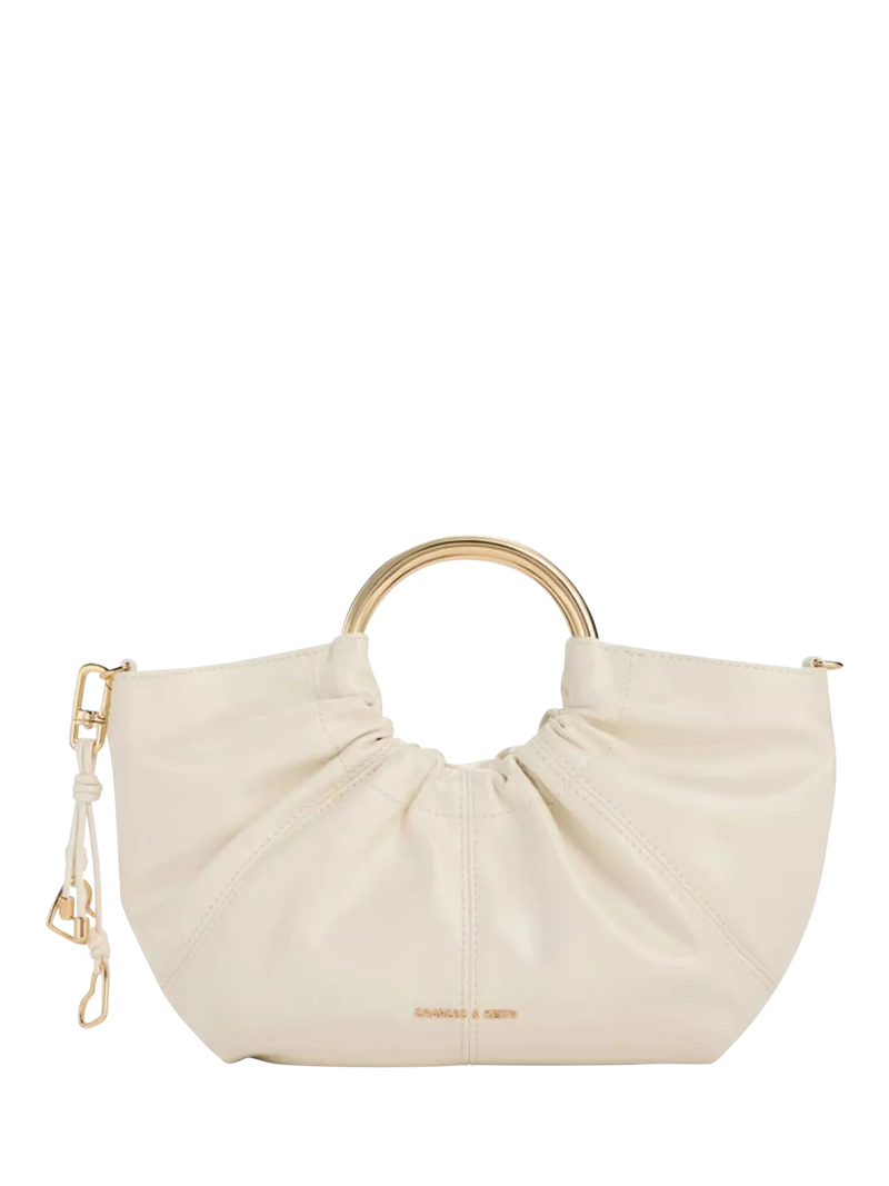 CHARLES & KEITH Ciara top handle bag in cream - British product