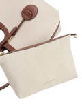CHARLES & KEITH chocolate canvas tote bag, UK version