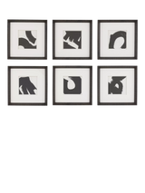 John Lewis John Lewis Scandi Abstract Framed Print & Mount Set of 6, 31 x 31cm, Black/White- Buy online at McGrocer