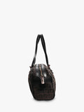 Pre-loved Fendi Zucca canvas top handle bag brown (British brand)