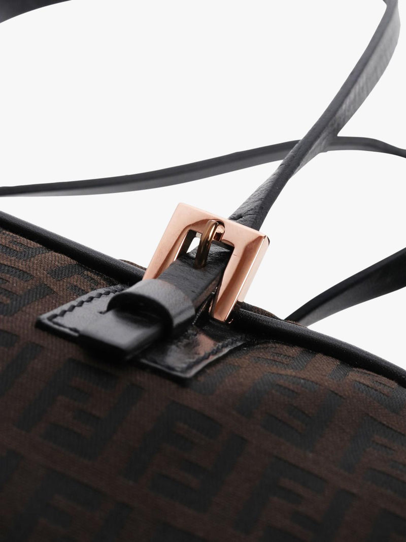 Pre-loved Fendi Zucca canvas top handle bag brown (British brand)