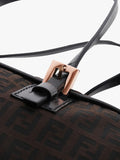 Pre-loved Fendi Zucca canvas top handle bag brown (British brand)