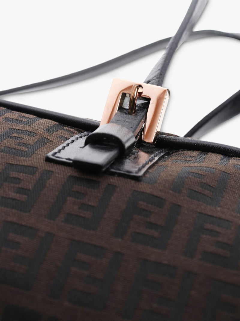 Pre-loved Fendi Zucca canvas top handle bag brown (British brand)