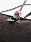 Pre-loved Fendi Zucca canvas top handle bag brown (British brand)