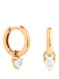 Astrid & Miyu heart charm huggie hoop earrings gold toned (British brand)