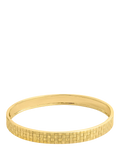 LARNAUTI cross hatch textured gold bangle, imported from the UK