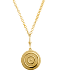 LARNAUTI gold beaded disc pendant necklace 41cm (British brand)