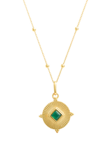 John Lewis LARNAUTI Diamond Cut Round Onyx Pendant Necklace, Gold, 41cm- Buy online at McGrocer