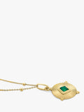 Larnauti diamond cut round onyx pendant necklace gold - British product