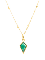 John Lewis LARNAUTI Green Onyx Pyramid Pendant Necklace, Gold- Buy online at McGrocer