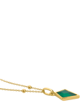 LARNAUTI green onyx pyramid pendant necklace gold, imported from the UK