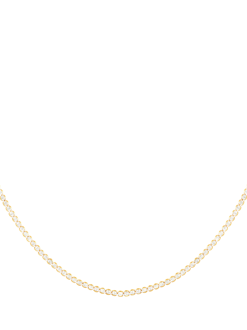 Astrid & Miyu Gleam Tennis Chain Necklace yellow gold, UK version