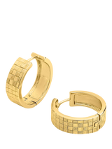 John Lewis LARNAUTI Cross Hatch Textured Hoop Earrings, Gold- Buy online at McGrocer