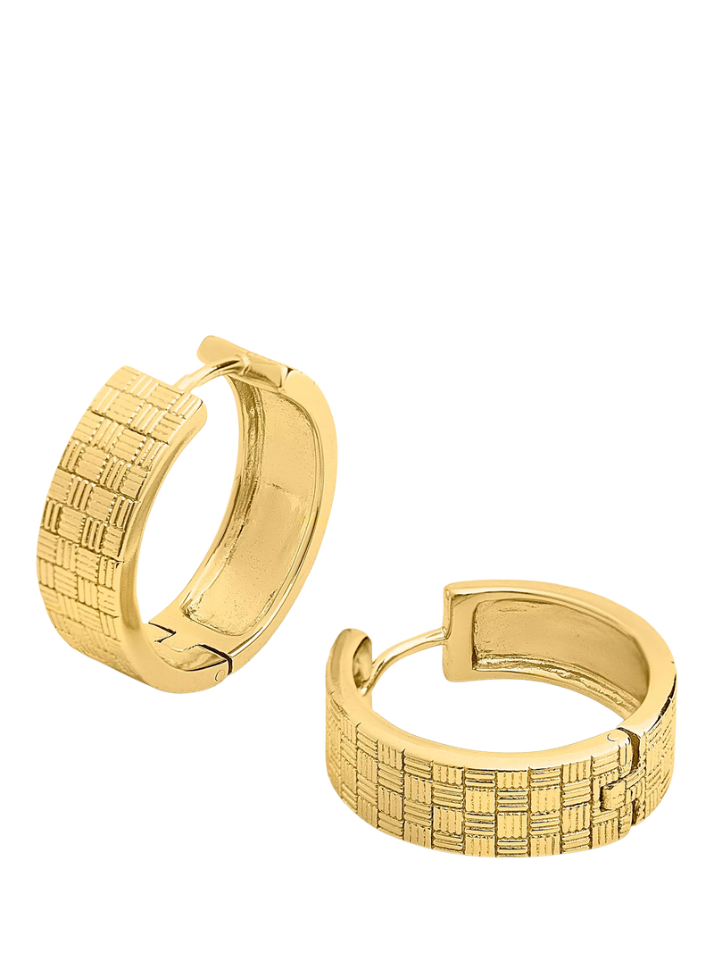 LARNAUTI gold textured hoop earrings - British product