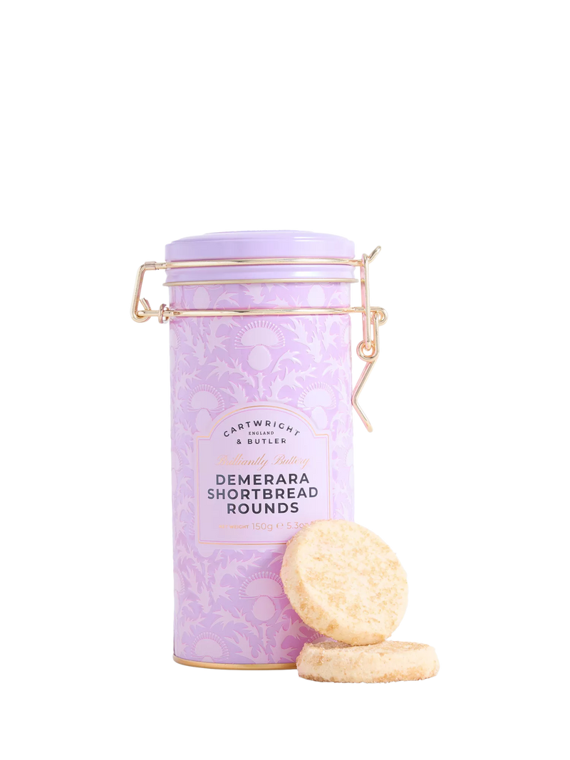 Cartwright & Butler Demerara shortbread rounds 150g, imported from the UK