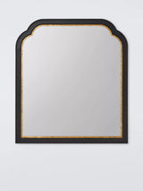 John Lewis John Lewis Clipped Corner Wood Frame Overmantel Wall Mirror Black/Gold 95 x 105cm- Buy online at McGrocer