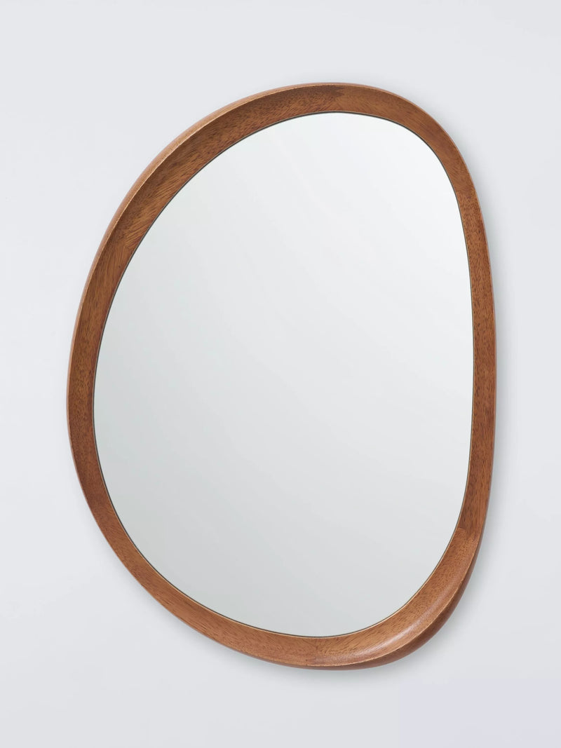 John Lewis mid-century circular wood wall mirror 75x55cm - British product