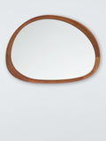 John Lewis mid century round wall mirror walnut 69x62cm (British brand)