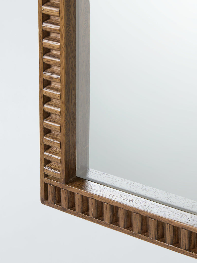 John Lewis step wood frame walnut wall mirror 70x50cm (British brand)