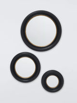 John Lewis John Lewis Georgian Round Wall Mirrors Set of 3 Black/Gold- Buy online at McGrocer