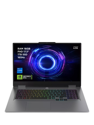 John Lewis Lenovo LOQ 17.3 Gaming Laptop - Intel Core i7, 16GB RAM, 1TB SSD, RTX 5070, Luna Grey- Buy online at McGrocer