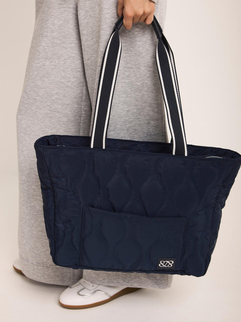 Mint Velvet blue quilted tote bag - British product