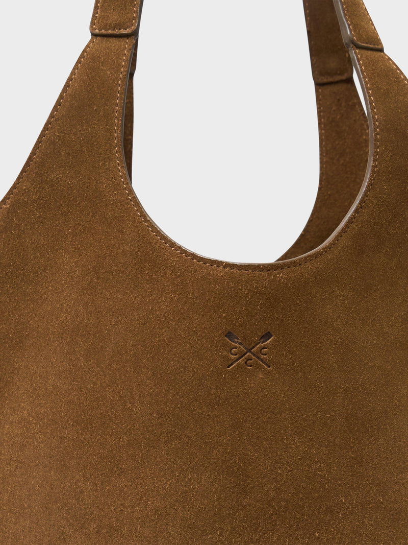 Crew Clothing tan leather shoulder bucket bag - British product