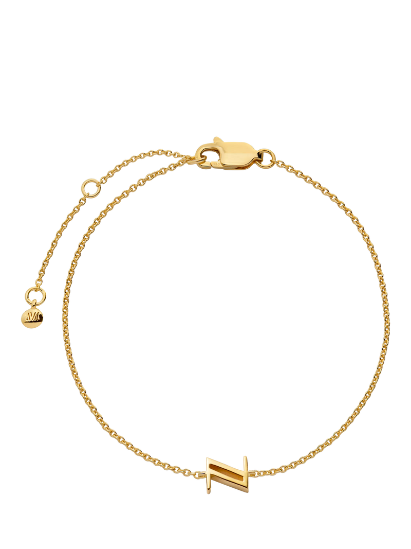 Monica Vinader gold Initial Z chain bracelet, UK version