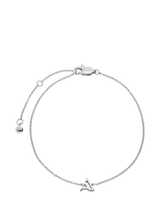 John Lewis Monica Vinader Art Deco Initial Chain Bracelet Silver- Buy online at McGrocer