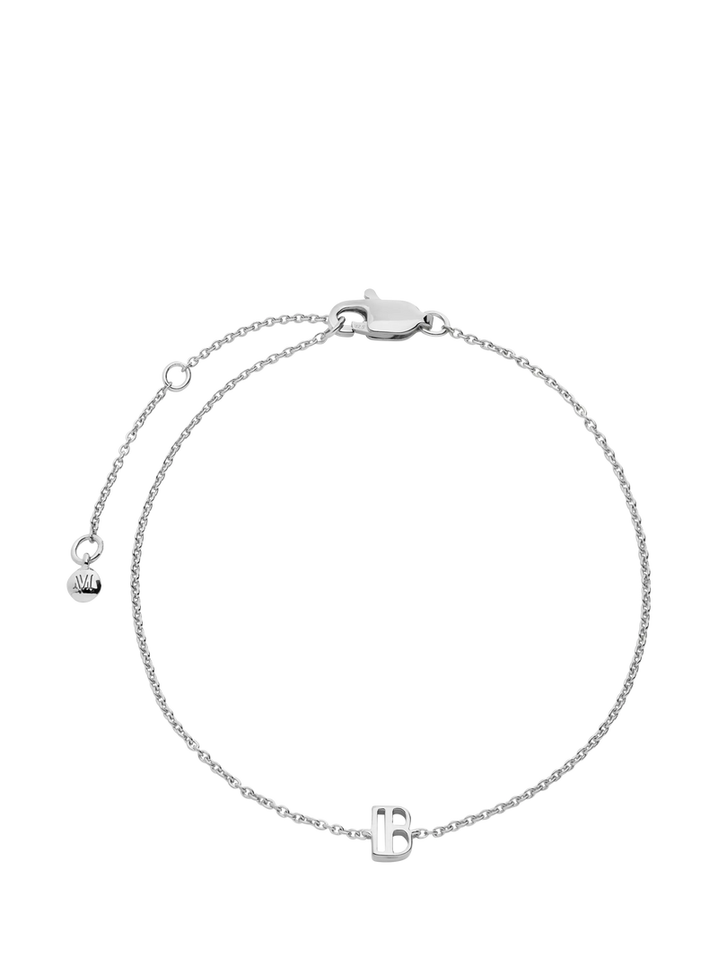 Monica Vinader Art Deco Initial Chain Bracelet Silver