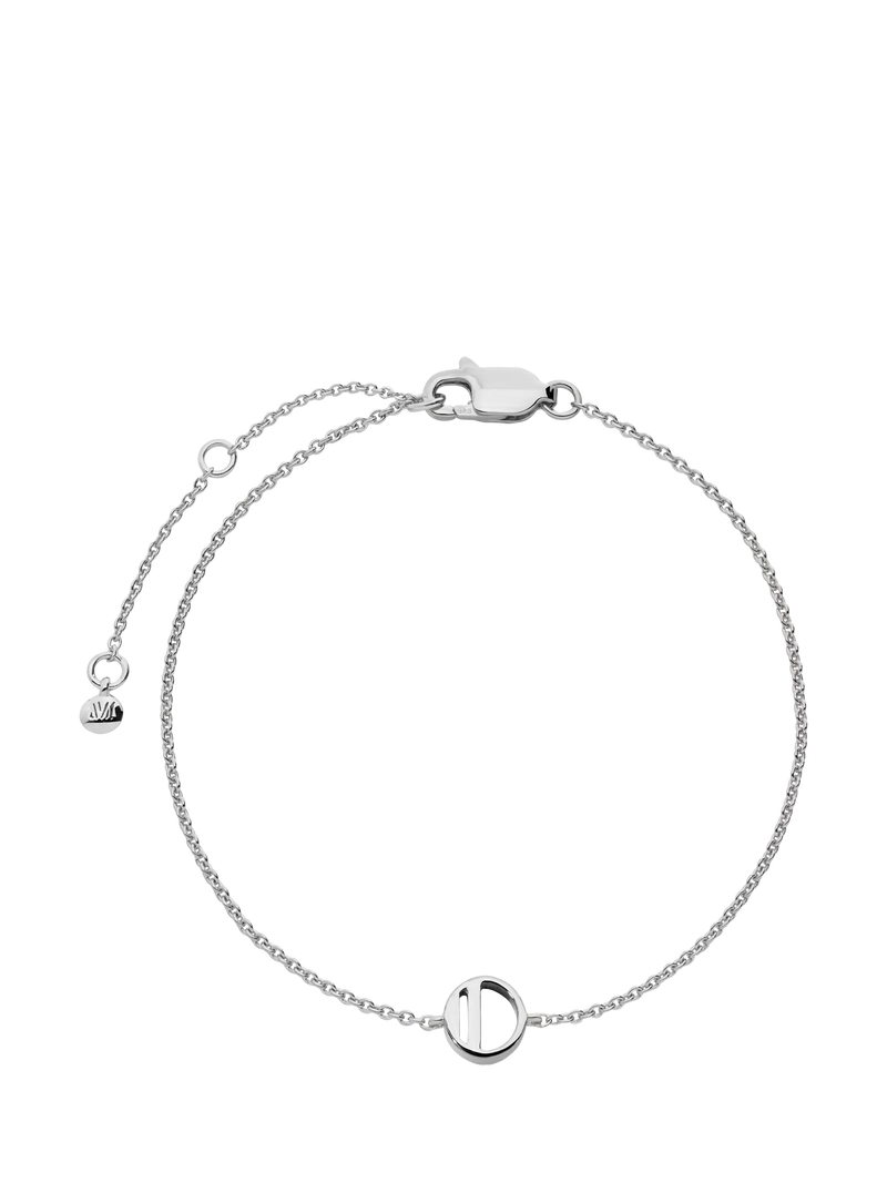 Monica Vinader Art Deco Initial Chain Bracelet Silver