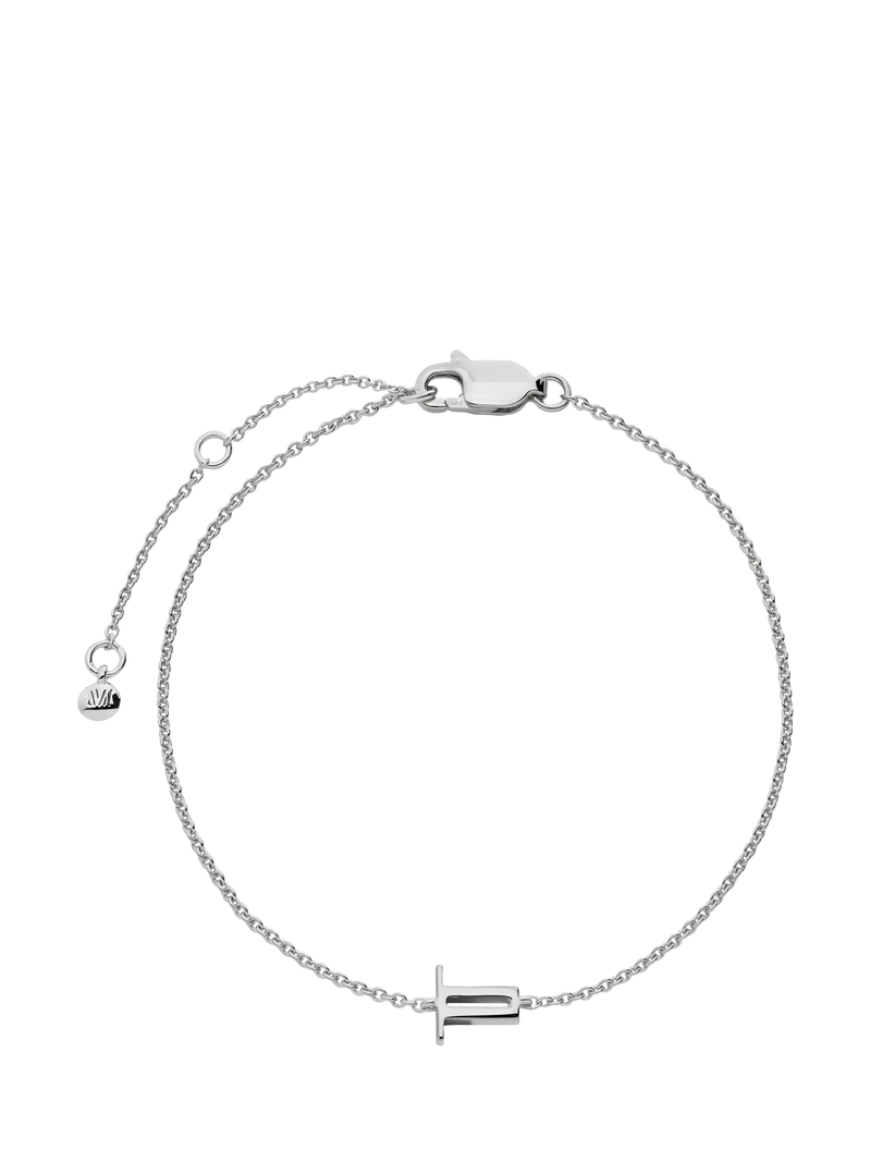 Monica Vinader Art Deco Initial Chain Bracelet Silver